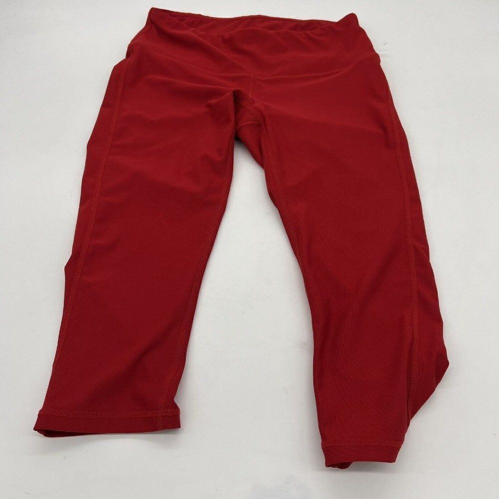 Women's Tesla Stretch Fit Red Yoga Pant Crop Leggings Size Small